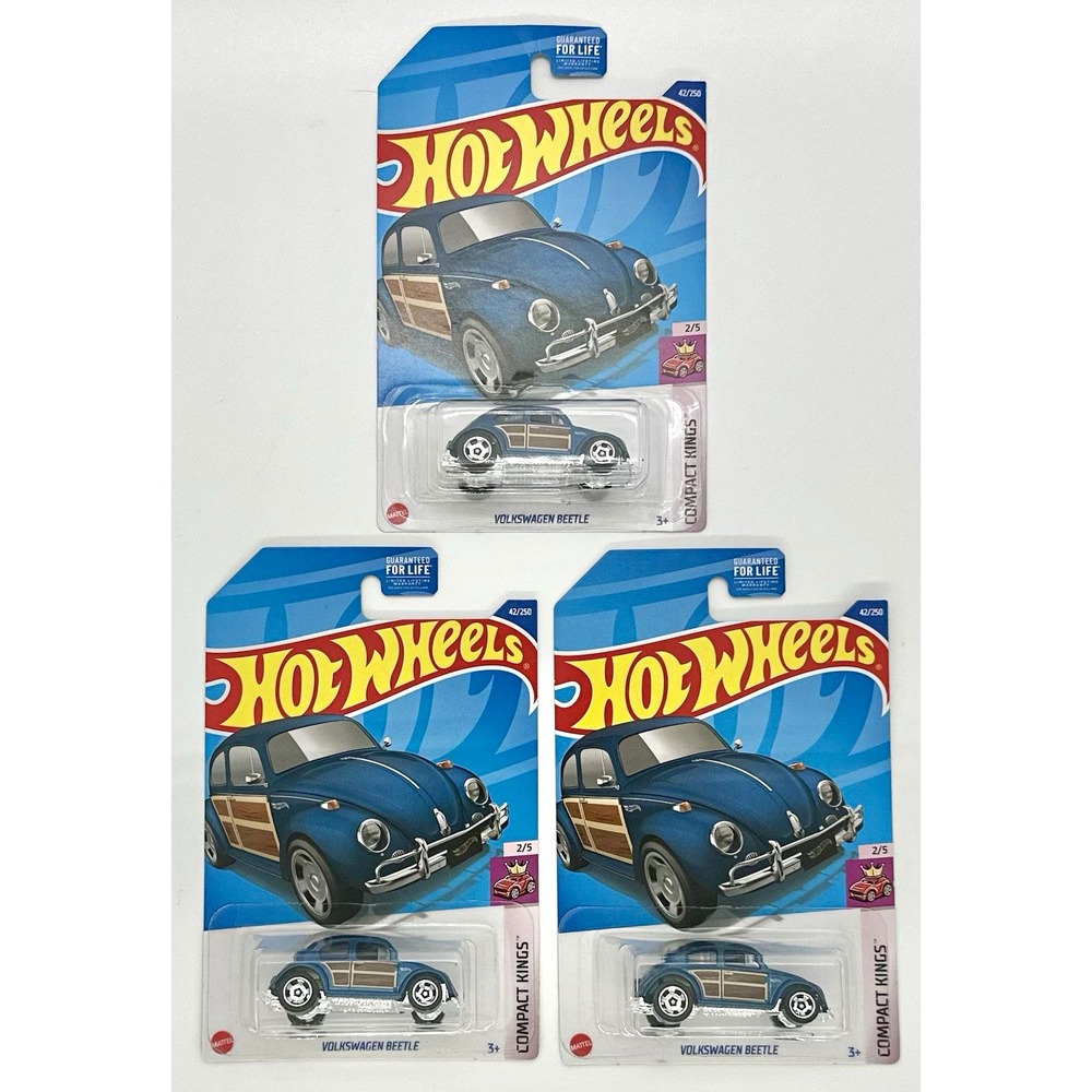 Hot Wheels Volkswagen Beetle Compact Kings Lot of 3 Blue Brown 1:64 Sealed